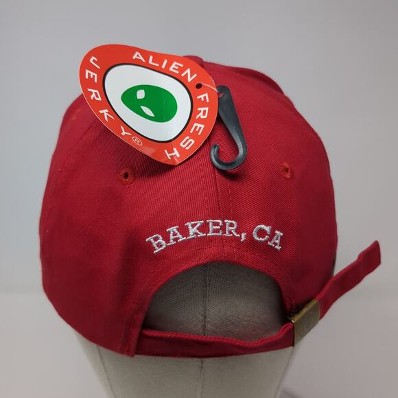 Alien Fresh Jerky Baker CA Baseball Cap Red OS Adjustable Embroidered W/Tags - Picture 6 of 9